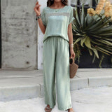 Conjunto de Manga Curta e Calças Largas Karine