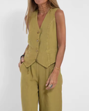 Conjunto Colete Sem Mangas Safira