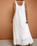 Vestido Maxi com Renda Branco