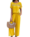 Conjunto de Manga Curta e Calças Largas Karina