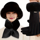 Conjunto 3 Peças Inverno Manga Rosa - Gorro, Cachecol e Luvas