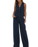 Conjunto Colete Sem Mangas Safira