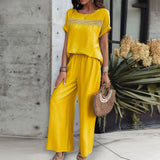 Conjunto de Manga Curta e Calças Largas Karine