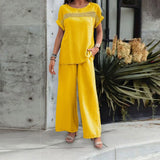 Conjunto de Manga Curta e Calças Largas Karine