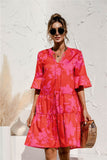Vestido Curto Manga Rosa » Coleção Cores